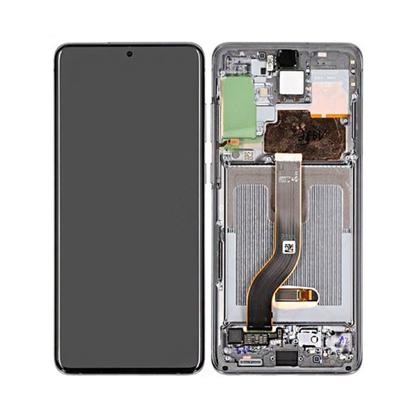 LCD Kijelző Samsung G985 (S20+) szürke ORG GH82-31441E/31442E/31445E/22465E