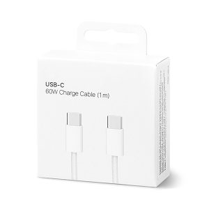 Adatkábel iPhone 15 USB-C to USB-C 1m 60W fehér szövetes