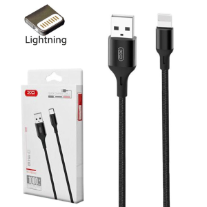 XO szövetes NB143 USB to Lightning adatkábel 2m fekete