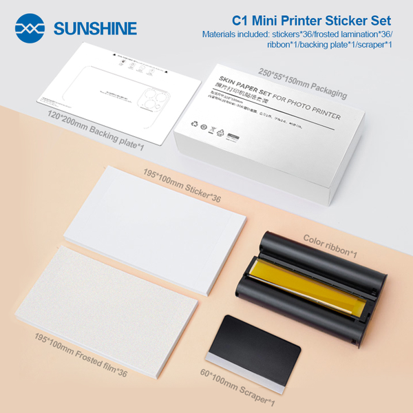 SUNSHINE C1 mini nyomtató szett száraz festékhenger + papír