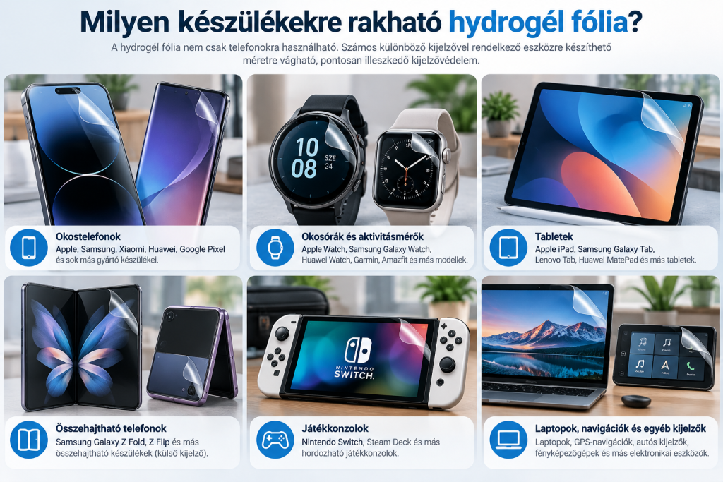 Milyen készülékekre rakható hydrogél fólia?